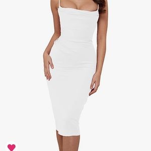 White Satin Bodycon Dress